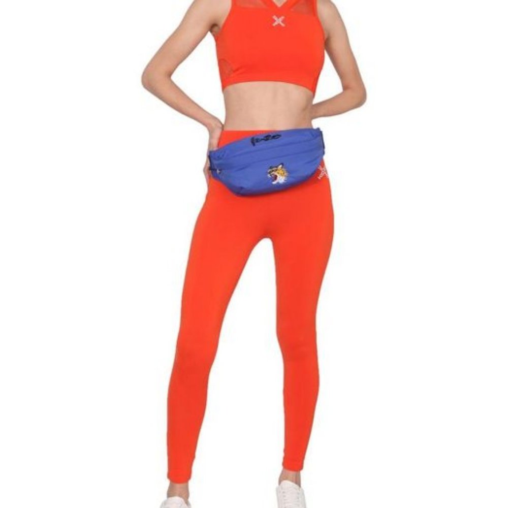 Kenzo Logo-Print Orange Leggings, Size Medium